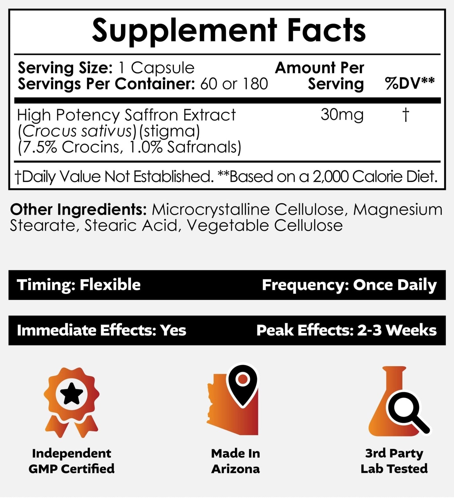 Nootropics Depot High Potency Saffron Extract Capsules | 30mg | Minimum 7.5% Crocins and 1% Safranals | Crocus sativus | 60 ct - Maple Wellness Supplements