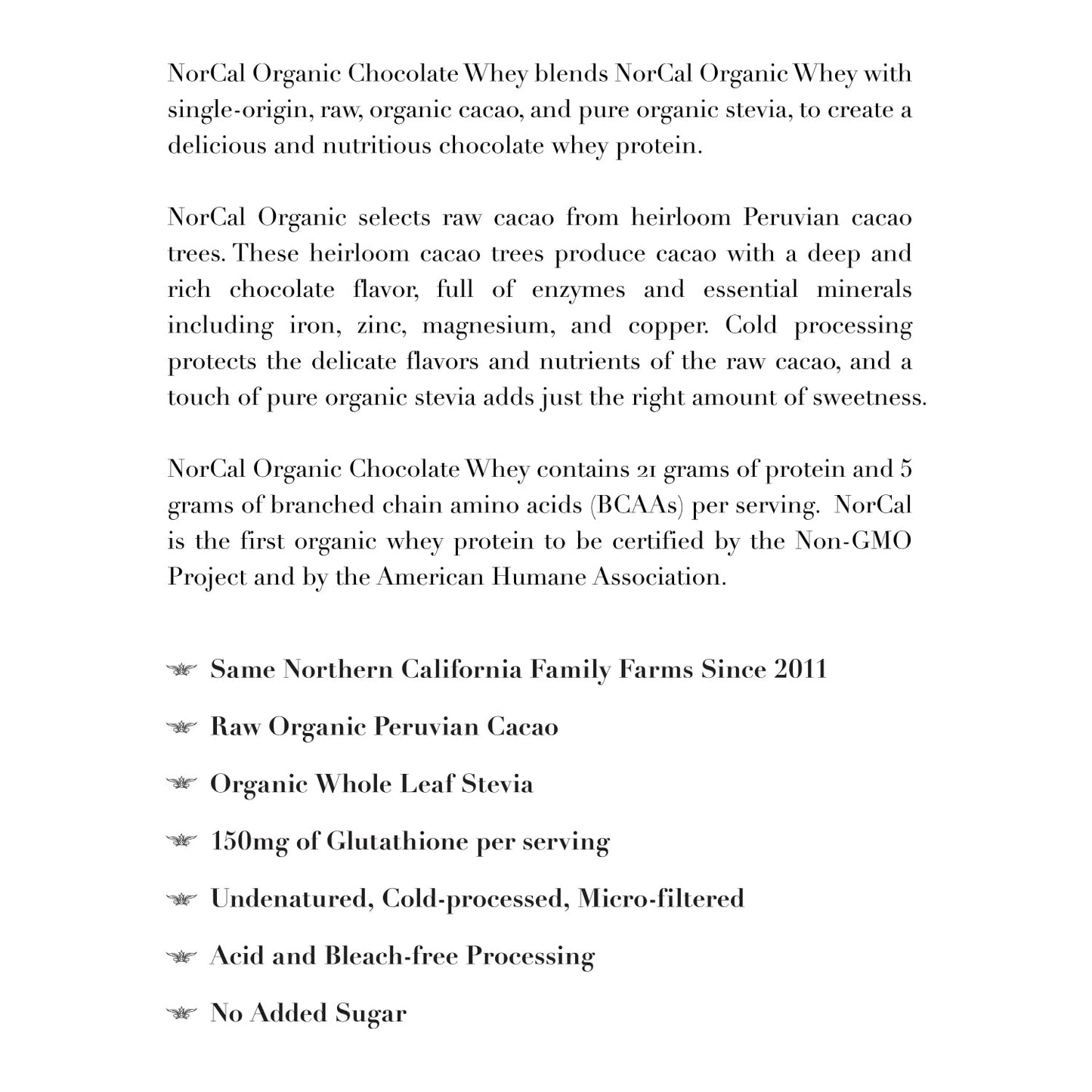 NorCal Organic Chocolate Whey Protein - 2lbs | 100% USA Grass-Fed, USDA Certified - Maple Wellness Supplements