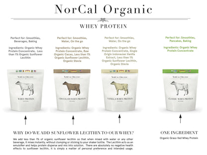 NorCal Organic Chocolate Whey Protein - 2lbs | 100% USA Grass-Fed, USDA Certified - Maple Wellness Supplements