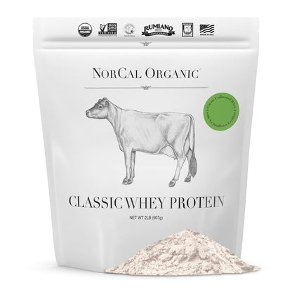 NorCal Organic Classic Whey Protein - 2lbs Bulk | 100% Grass-Fed & Finished - Maple Wellness Supplements