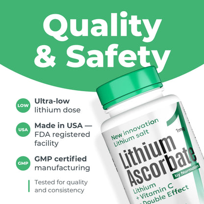 NORMOTIM Lithium Supplement 1 mg Tablets – Non-Drowsy Calm & Focus Support – Memory & Mental Clarity – Fast Dissolve – Compare to Lithium Orotate - Maple Wellness Supplements