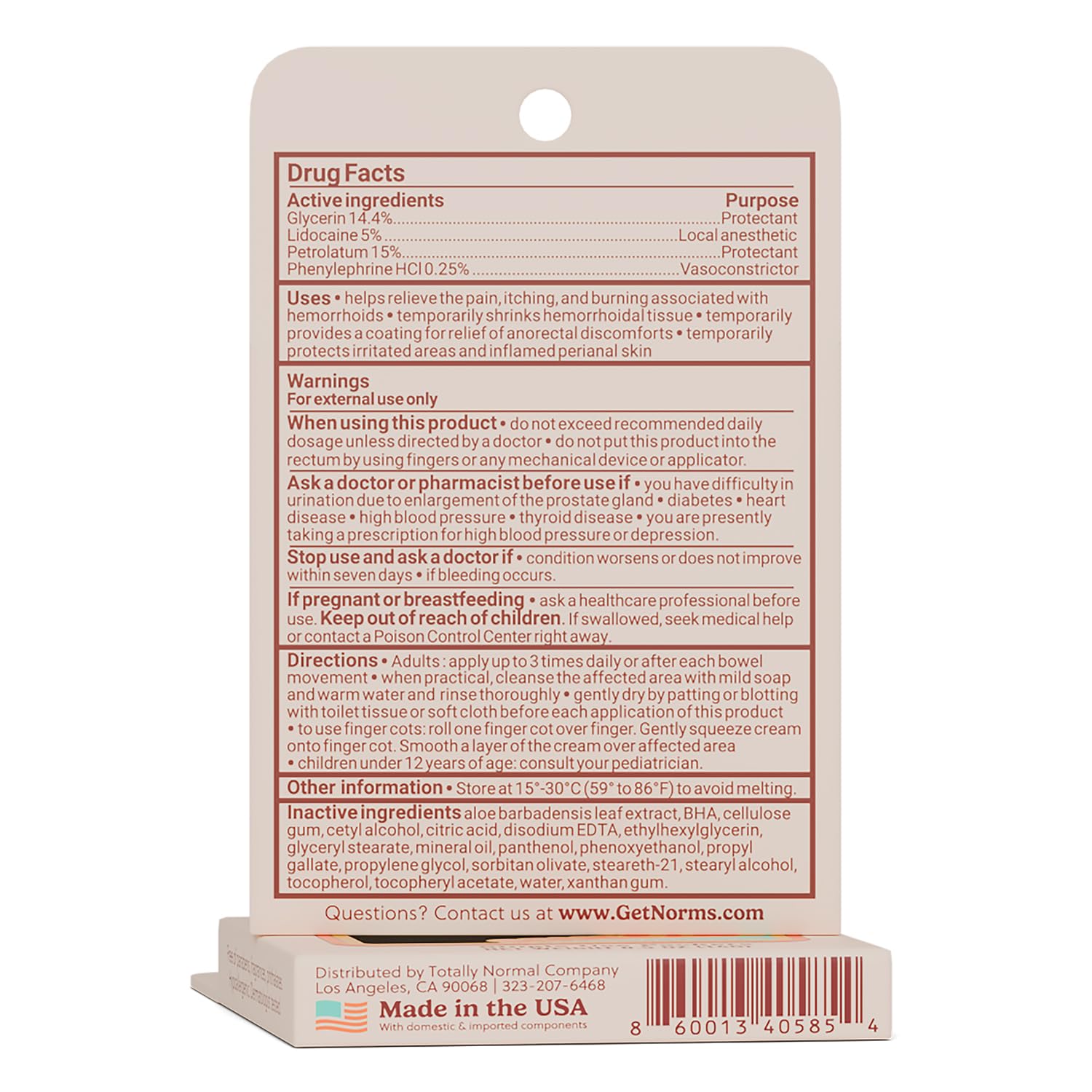 Norms Squeezies Lidocaine Hemorrhoid Cream, Discreet Single Use Travel Packets, 5% Lidocaine, Phenylephrine, Aloe and Glycerin – Numbing, Soothing & Swelling Relief On the Go, 5 Count - Maple Wellness Supplements