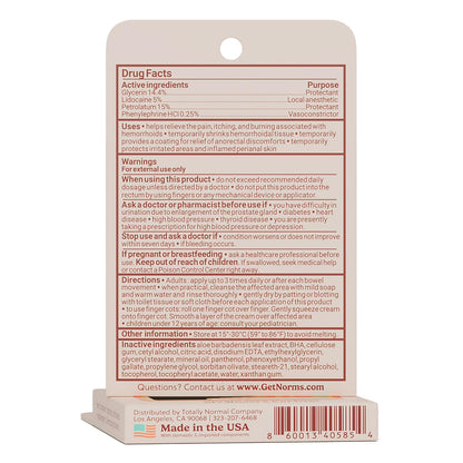 Norms Squeezies Lidocaine Hemorrhoid Cream, Discreet Single Use Travel Packets, 5% Lidocaine, Phenylephrine, Aloe and Glycerin – Numbing, Soothing & Swelling Relief On the Go, 5 Count - Maple Wellness Supplements