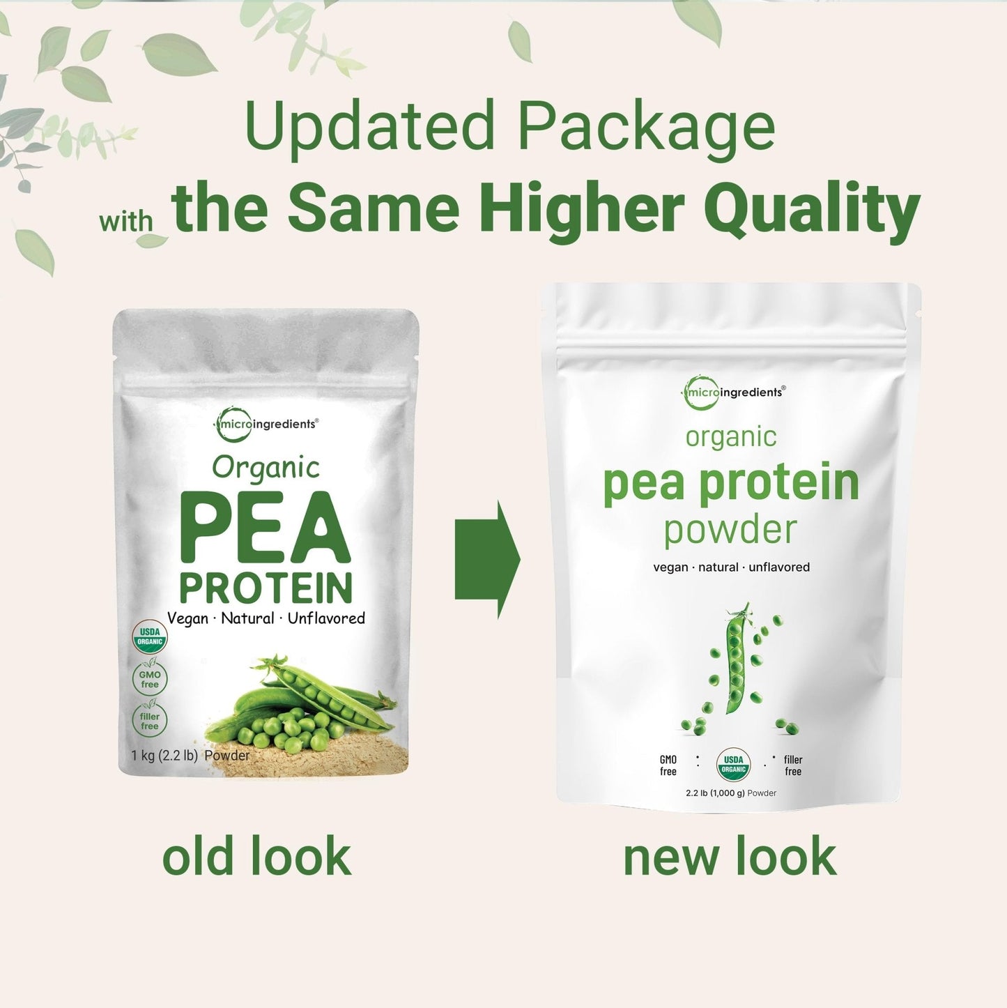 North America Grown, Organic Pea Protein Powder, 1KG (2.2 Pounds) | Plant-Based Vegan Protein, Meatless Protein Supplement, Natural Branched Chain Amino Acids | Non-GMO, Soy Free - Maple Wellness Supplements