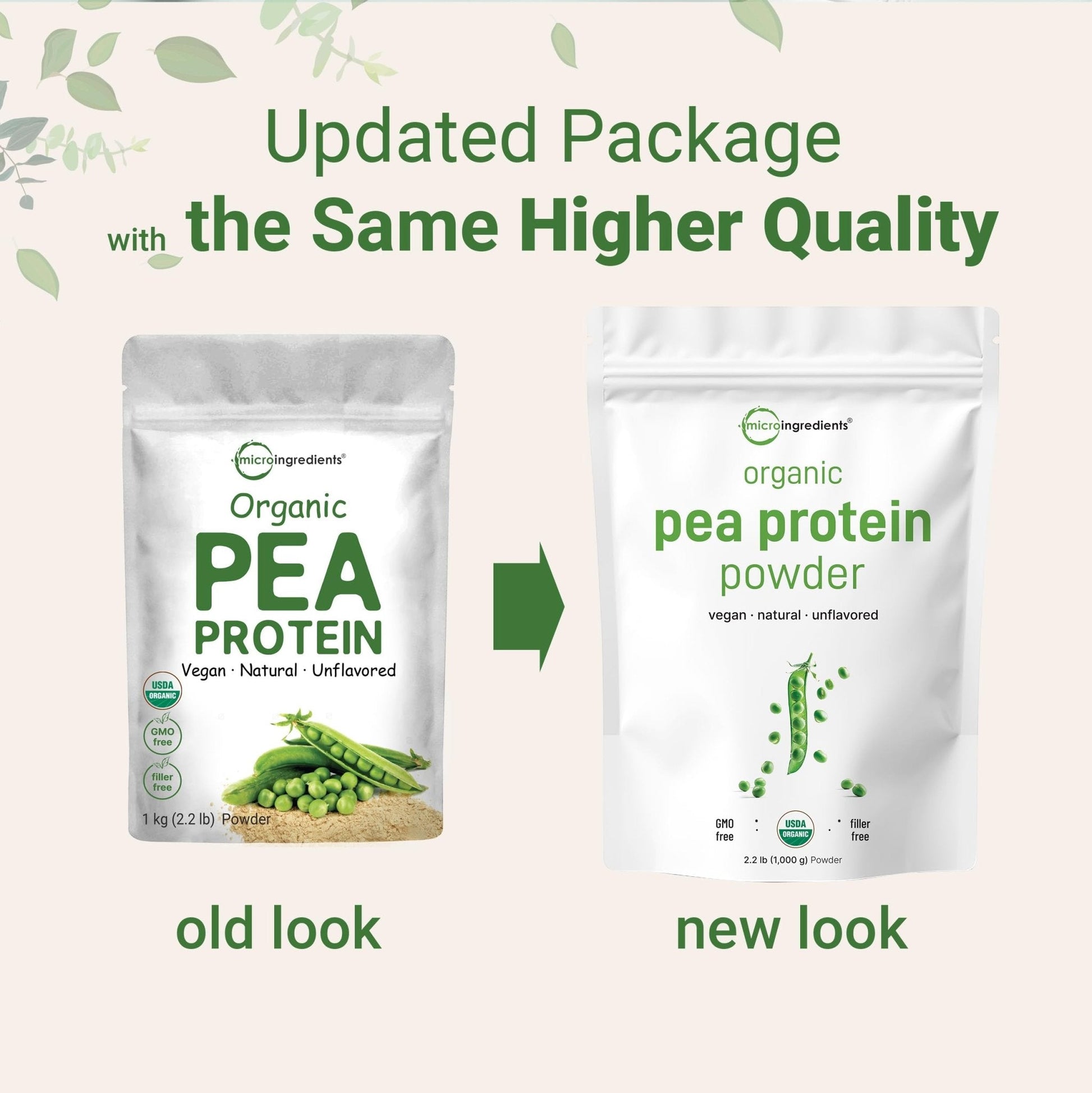 North America Grown, Organic Pea Protein Powder, 1KG (2.2 Pounds) | Plant-Based Vegan Protein, Meatless Protein Supplement, Natural Branched Chain Amino Acids | Non-GMO, Soy Free - Maple Wellness Supplements