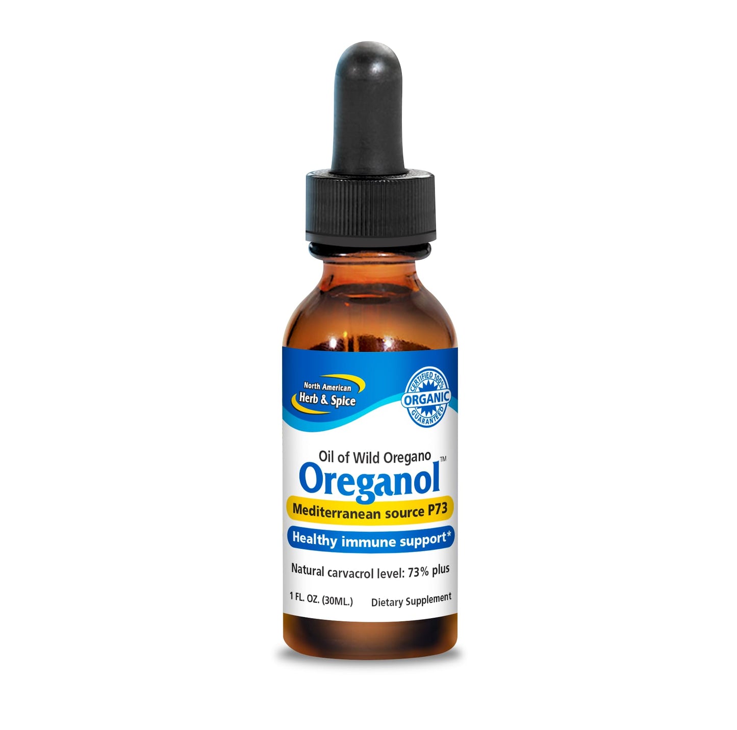 NORTH AMERICAN HERB & SPICE Oreganol - 1 fl. oz. - Unprocessed, Wild, Organic Oregano Oil - Maple Wellness Supplements