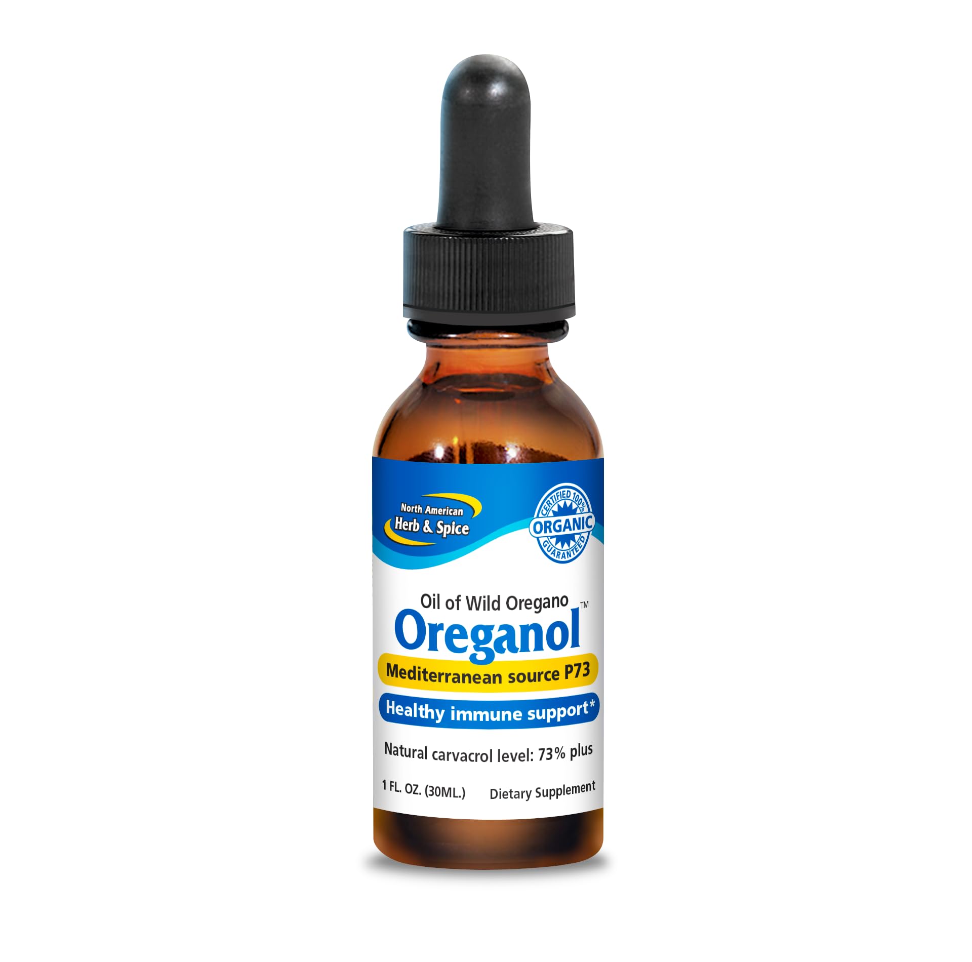 NORTH AMERICAN HERB & SPICE Oreganol - 1 fl. oz. - Unprocessed, Wild, Organic Oregano Oil - Maple Wellness Supplements