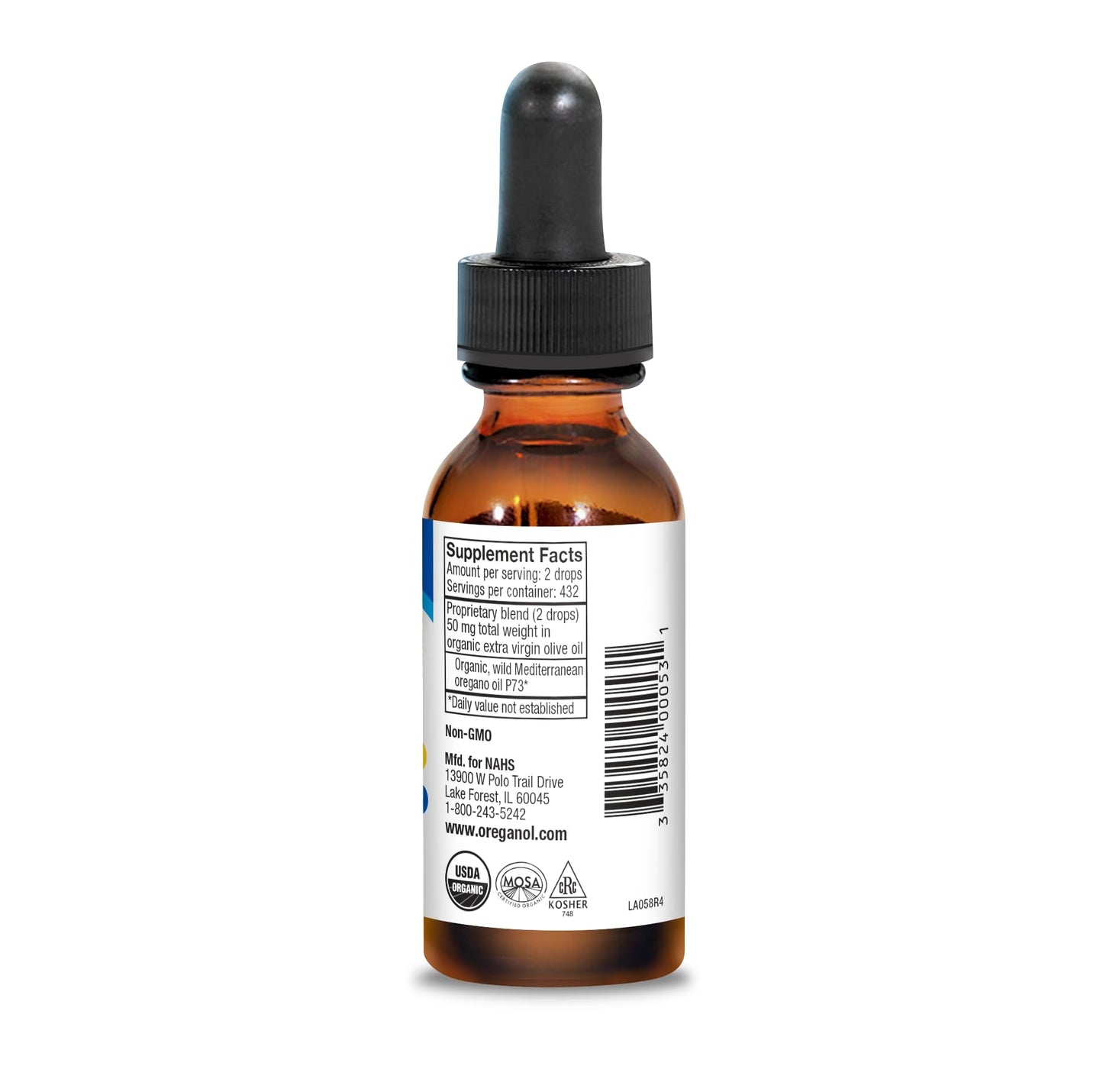 NORTH AMERICAN HERB & SPICE Oreganol - 1 fl. oz. - Unprocessed, Wild, Organic Oregano Oil - Maple Wellness Supplements