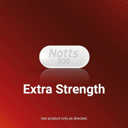 NOTTS Extra Strength 500 mg Caplets with Acetaminophen, Pain Reliever and Fever Reducer for Headache, Backache and Toothache, 100 Count - Maple Wellness Supplements