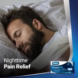NOTTS PM Extra Strength Pain Relief & Sleep Aid, 500mg Acetaminophen & 25mg Diphenhydramine HCl, 50 Caplets for Nighttime Aches, Headaches & Body Pain, Non-Habit Forming (Pack of 2) - Maple Wellness Supplements