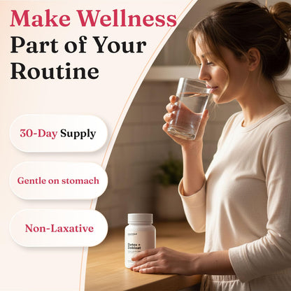 Nourished Natural Health Detox + Debloat - Detox Cleanse and Bloating Relief for Women - Liver and Digestive Support with Milk Thistle, Dandelion, Fennel & Turmeric - Maple Wellness Supplements
