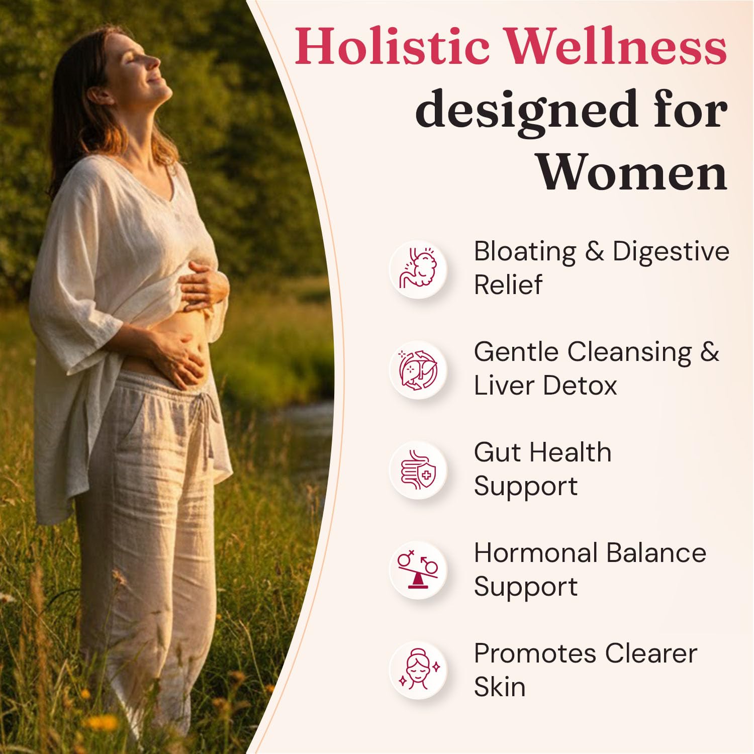 Nourished Natural Health Detox + Debloat - Detox Cleanse and Bloating Relief for Women - Liver and Digestive Support with Milk Thistle, Dandelion, Fennel & Turmeric - Maple Wellness Supplements