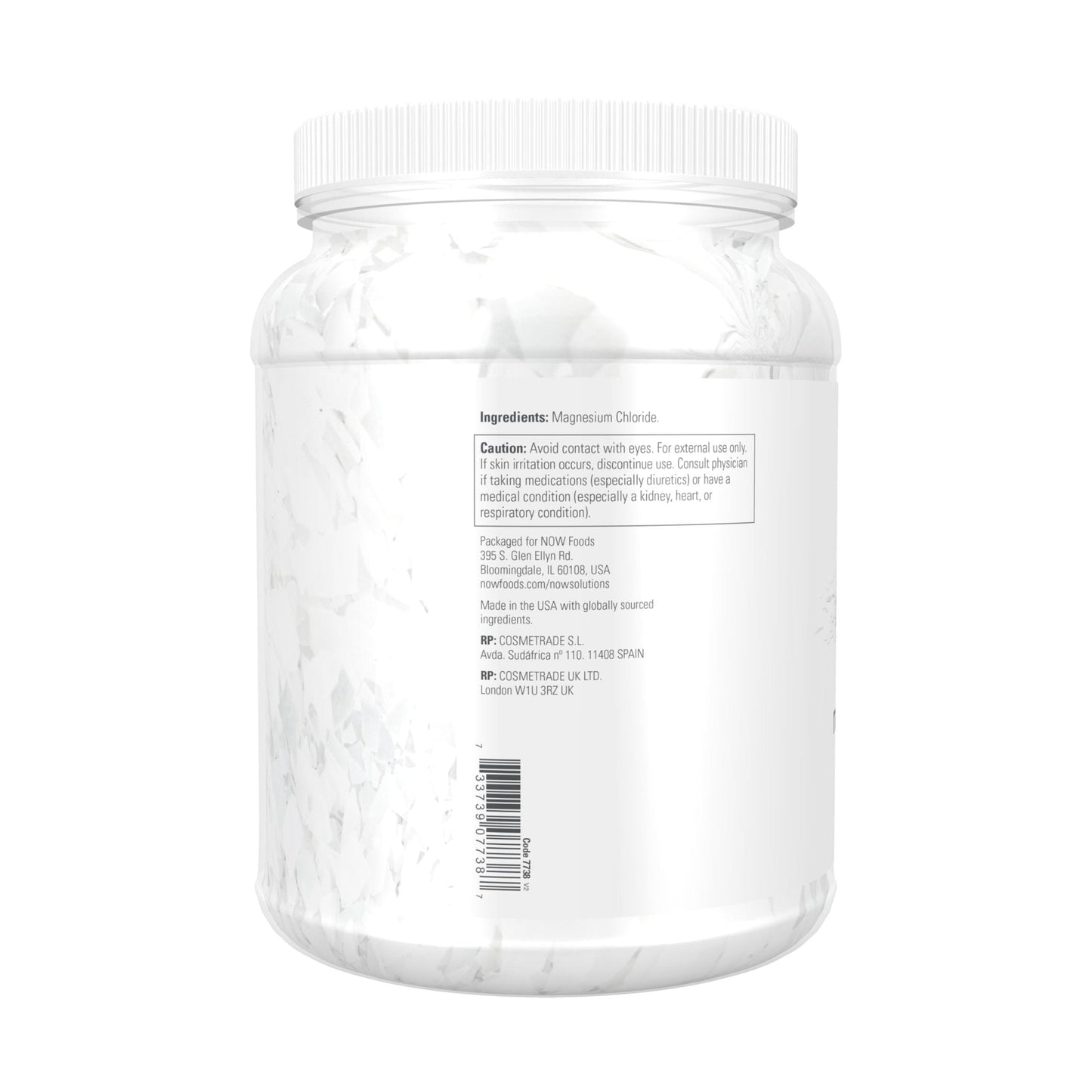 NOW Foods Solutions, Magnesium Flakes, 100% Pure, from the Ancient Zechstein Seabed, Highly Concentrated, 54-Ounce - Maple Wellness Supplements