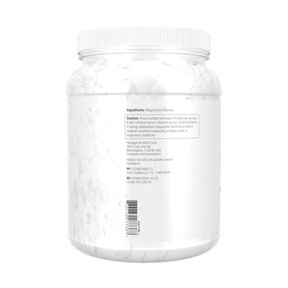 NOW Foods Solutions, Magnesium Flakes, 100% Pure, from the Ancient Zechstein Seabed, Highly Concentrated, 54-Ounce - Maple Wellness Supplements