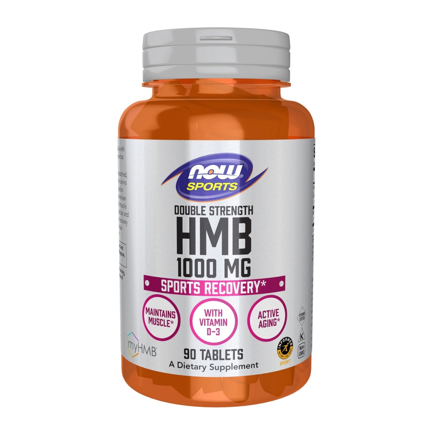 NOW Foods Sports Nutrition, HMB (β-Hydroxy β-Methylbutyrate), Double Strength 1,000 mg, 90 Tablets - Maple Wellness Supplements