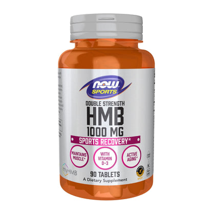 NOW Foods Sports Nutrition, HMB (β-Hydroxy β-Methylbutyrate), Double Strength 1,000 mg, 90 Tablets - Maple Wellness Supplements