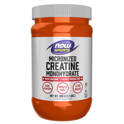 NOW Foods Sports Nutrition, Micronized Creatine Powder 500 g, Mass Building*/Energy Production*, 1.1-Pound - Maple Wellness Supplements