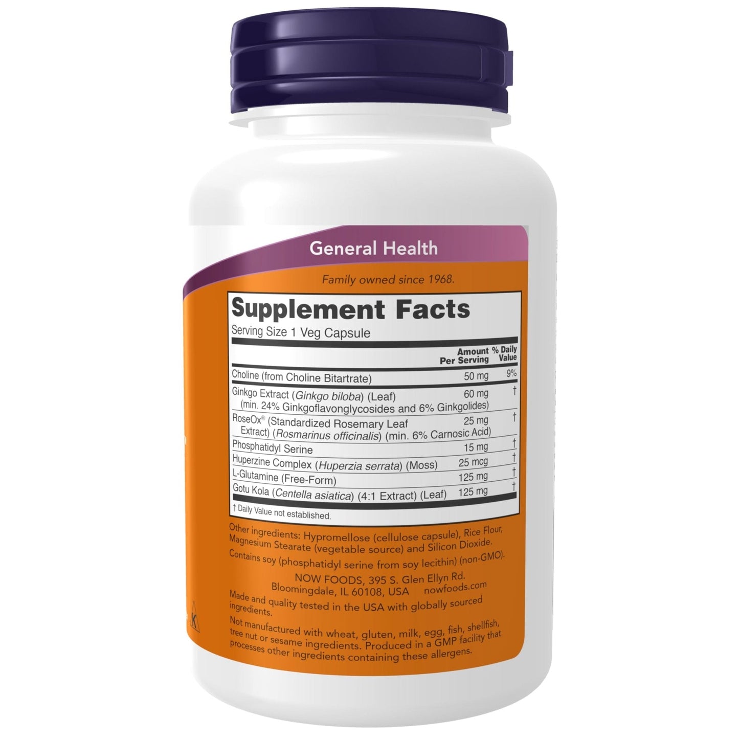 NOW Foods Supplements, Brain Elevate™, Featuring Ginkgo Biloba, RoseOx® and Phosphatidyl Serine, 120 Veg Capsules - Maple Wellness Supplements