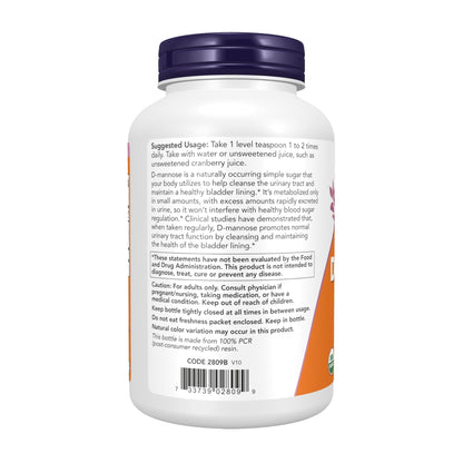 NOW Foods Supplements, D-Mannose Powder, Non-GMO Project Verified, Healthy Urinary Tract*, 6-Ounce - Maple Wellness Supplements