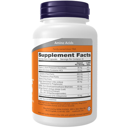 NOW Foods Supplements, True Focus™ with Amino Acids, Ginkgo, DMAE + CoQ10 and Grape Seed Extract , 90 Veg Capsules - Maple Wellness Supplements