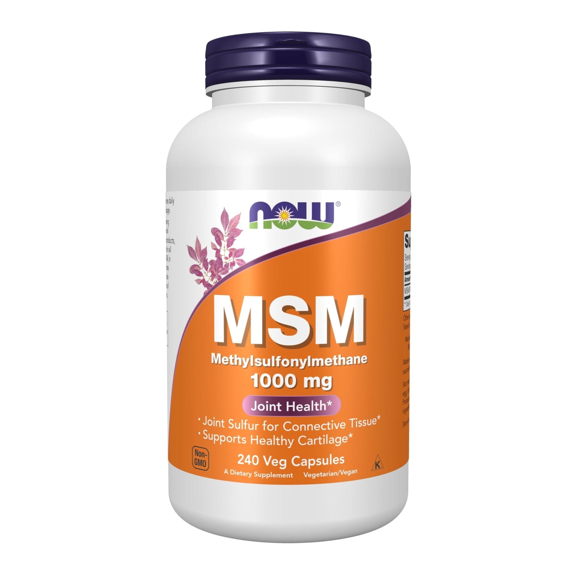 NOW Supplements, MSM (Methylsulfonylmethane) 1,000 mg, Joint Health*, 240 Veg Capsules - Maple Wellness Supplements