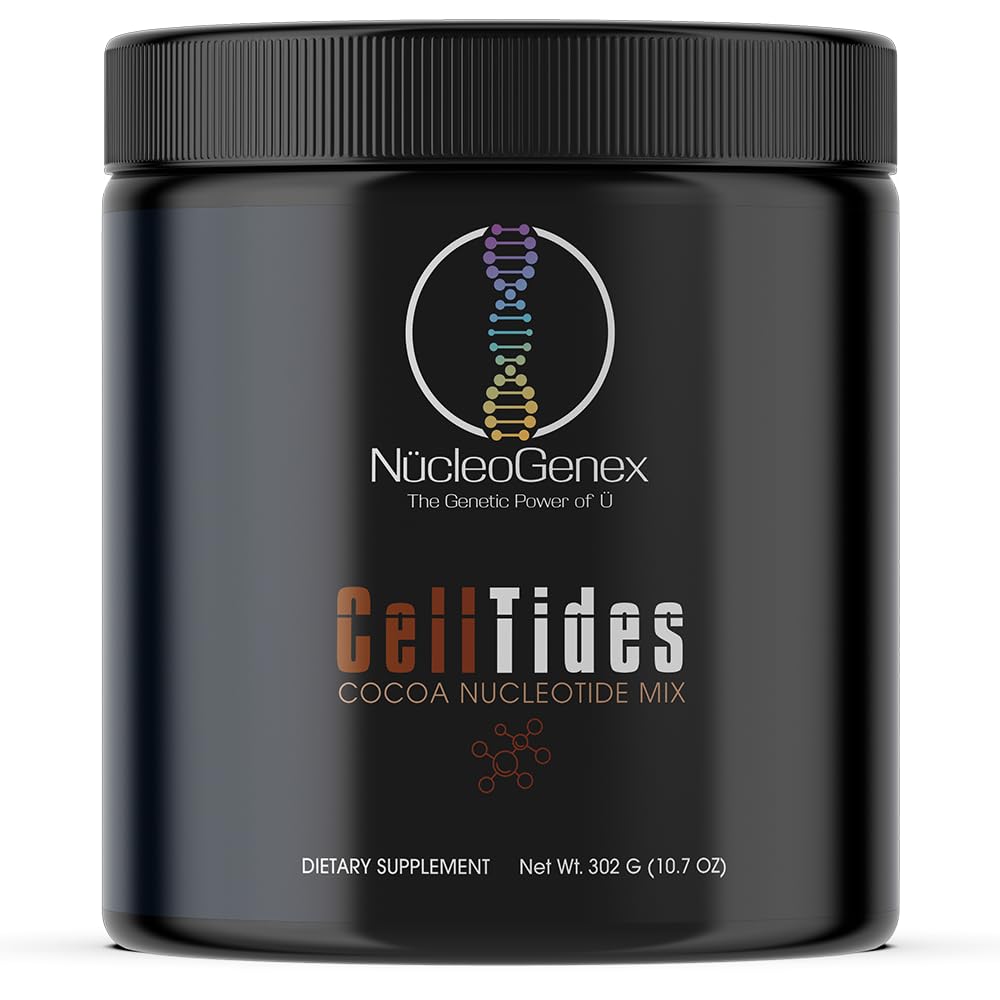 Nucleogenex - CellTides Cocoa Flavor - Nucleotide-Based Nutritional Supplement for Enhanced Cellular Health - Supports Digestive Health, Nutrient Absorption, and Microflora Growth - Net Wt. 302g - Maple Wellness Supplements