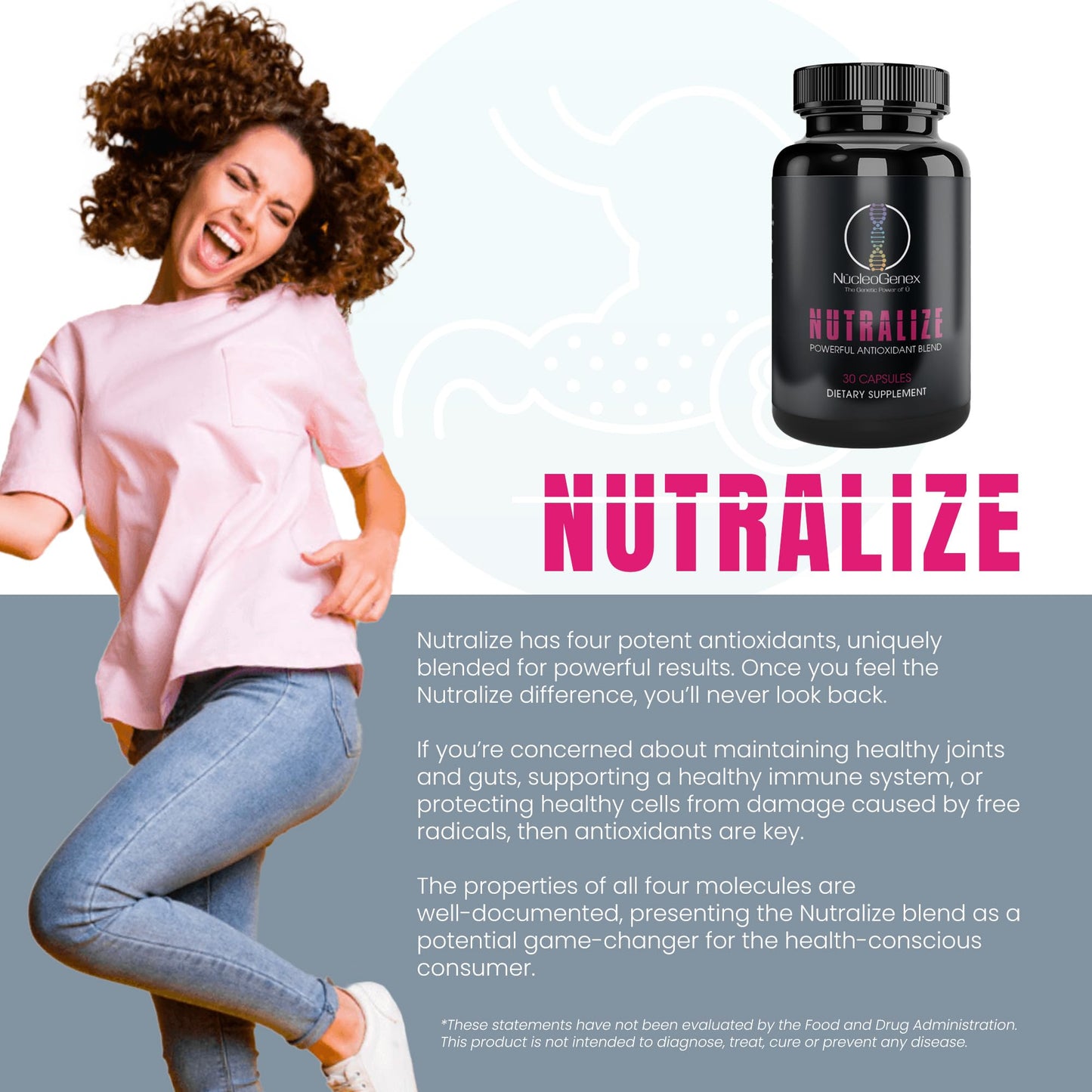 Nucleogenex - Nutralize - The Key to Supporting a Healthy Aging Process and Immune System - Potent Blend for Powerful Cell Protection - Xanthohumol, CurcuPrime, C-60 Complex, PureQQ - 30 Capsules - Maple Wellness Supplements