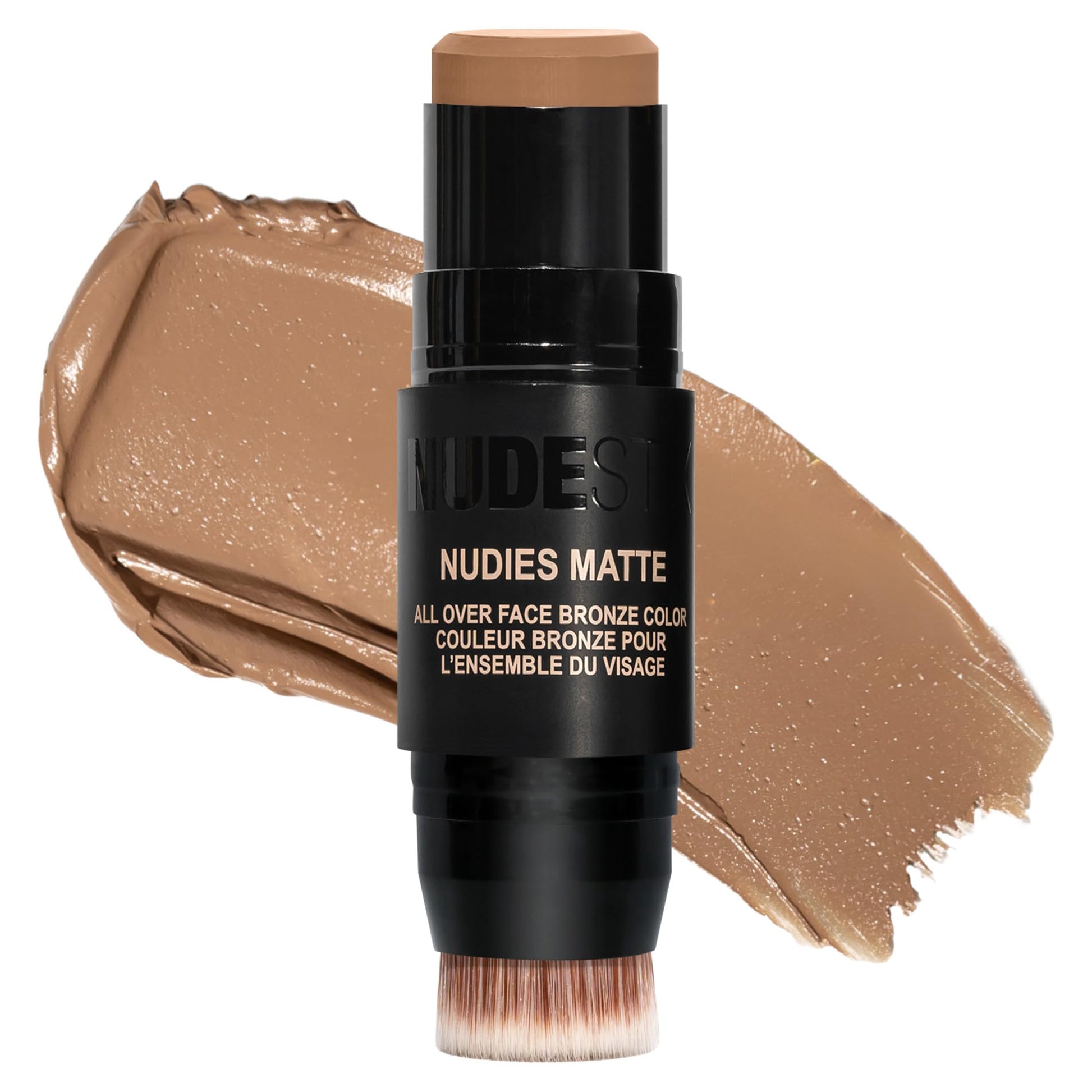 Nudestix Nudies Bronze All Over Matte Bronzing Stick – 3-in-1 Cream Bronzer for Cheeks, Eyes & Lips with Built-In Brush | Natural Contour & Sun-Kissed Glow | Bondi Bae - Maple Wellness Supplements