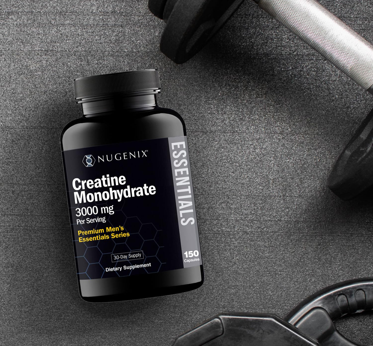 Nugenix Essentials Premium Creatine Monohydrate Pills Supplement, 3000mg, 150 Capsules - Maple Wellness Supplements