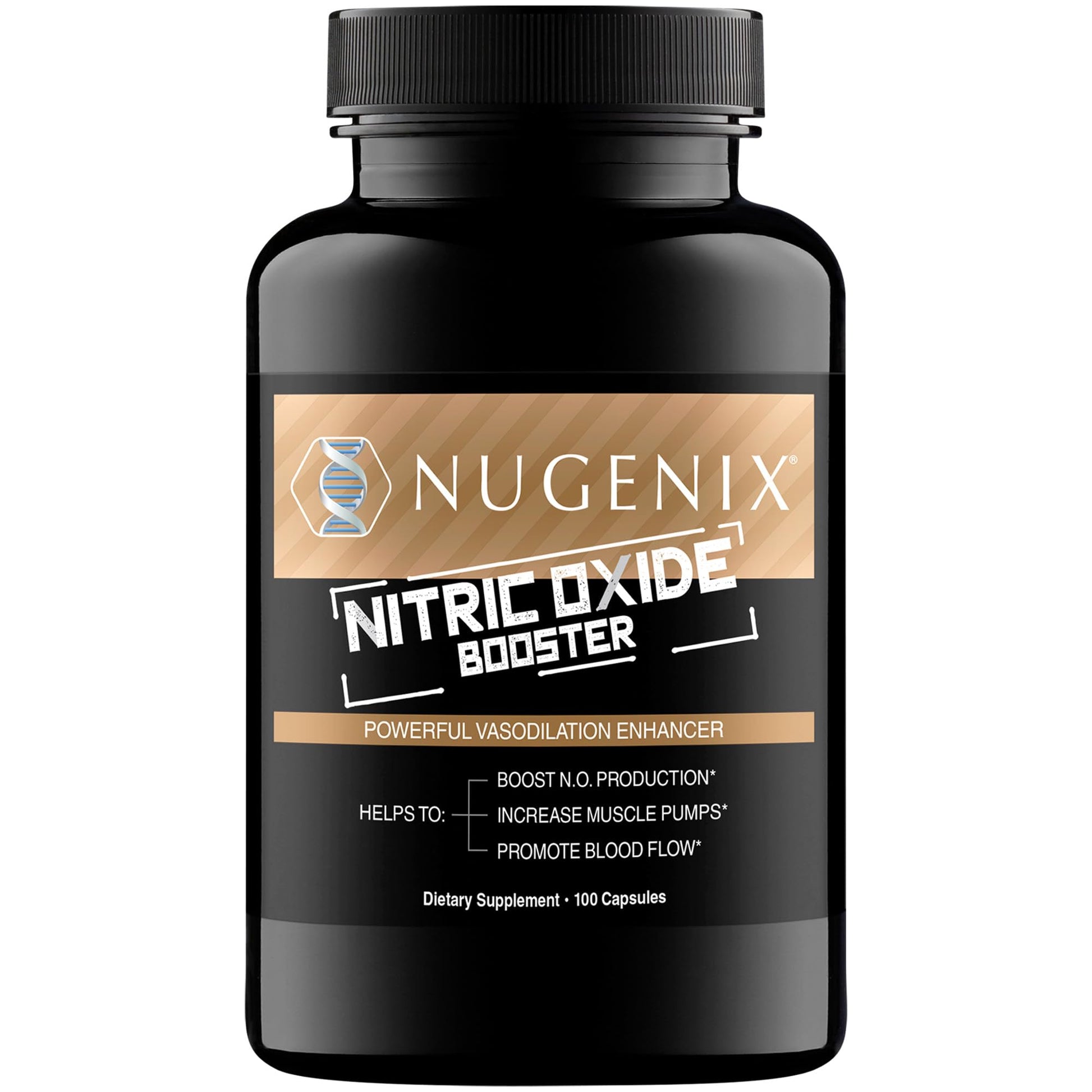 Nugenix Nitric Oxide Booster Supplement - Nitric Oxide Flow, L-Arginine, L-Citrulline, Pine Bark Extract - Vasodilator - 100 Capsules - Maple Wellness Supplements
