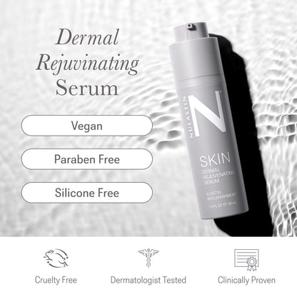 NULASTIN Dermal Rejuvenating Peptide Face Serum for Women with Elastin - Firming, Anti Aging, Barrier Repair, Plumping Hydrating Serum Sensitive & Mature Skin - Vegan, 1 Fl Oz - Maple Wellness Supplements
