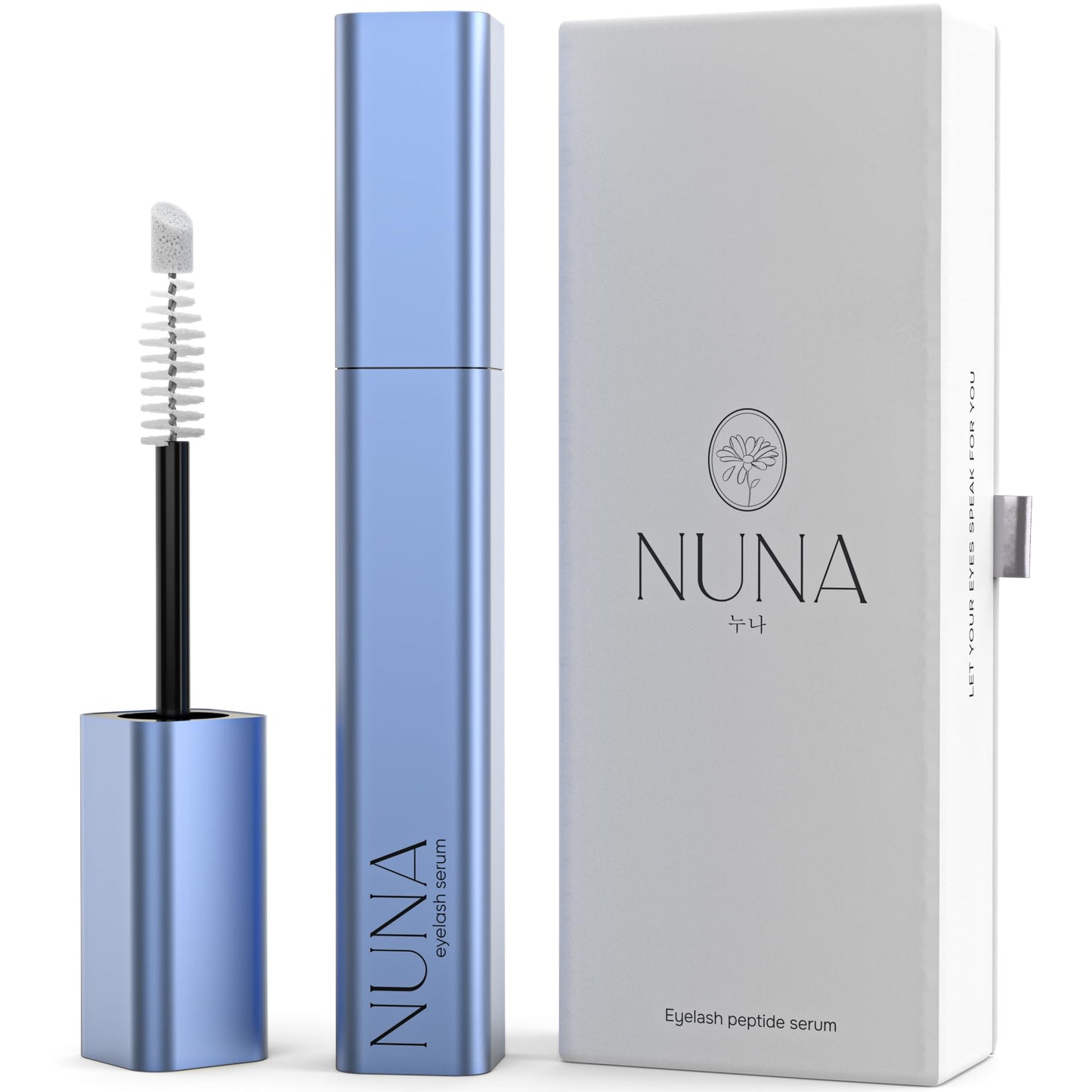 NUNA Eyelash Growth Support Serum 6ml – Eye Lash and Eyebrow Enhancing Serum for Women & Men with Biotin - Korean Multi Peptide & Natural Extracts - Maple Wellness Supplements
