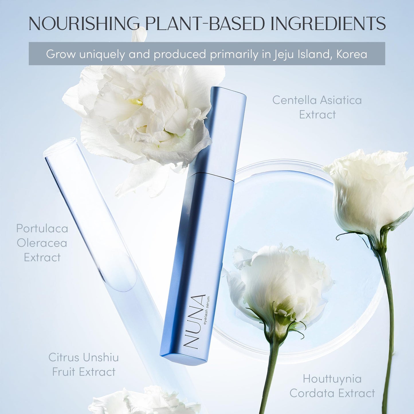 NUNA Eyelash Growth Support Serum 6ml – Eye Lash and Eyebrow Enhancing Serum for Women & Men with Biotin - Korean Multi Peptide & Natural Extracts - Maple Wellness Supplements