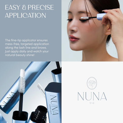 NUNA Eyelash Growth Support Serum 6ml – Eye Lash and Eyebrow Enhancing Serum for Women & Men with Biotin - Korean Multi Peptide & Natural Extracts - Maple Wellness Supplements
