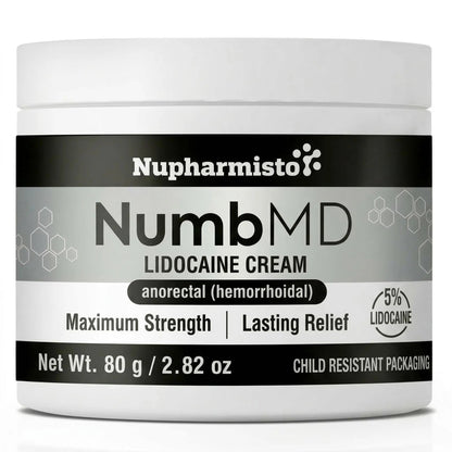 Nupharmisto Numbing Cream Maximum Strength : Long Lasting Numbing Cream with 5X Numbing - Emu Oil and Arnica 80 g / 2.82 oz - Maple Wellness Supplements