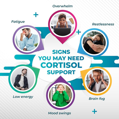 NURAFUSE CORTISOL Health Ashwagandha 15-in-1 Supplement with Magnesium Phosphatidylserine L-Theanine Chamomile Rhodiola Rosea Licorice Holy Basil - Maple Wellness Supplements