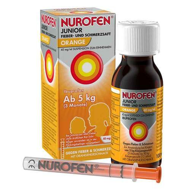 NUROFEN® Junior Fever and Pain Syrup Orange 40 mg/ml, 100 ml - Maple Wellness Supplements