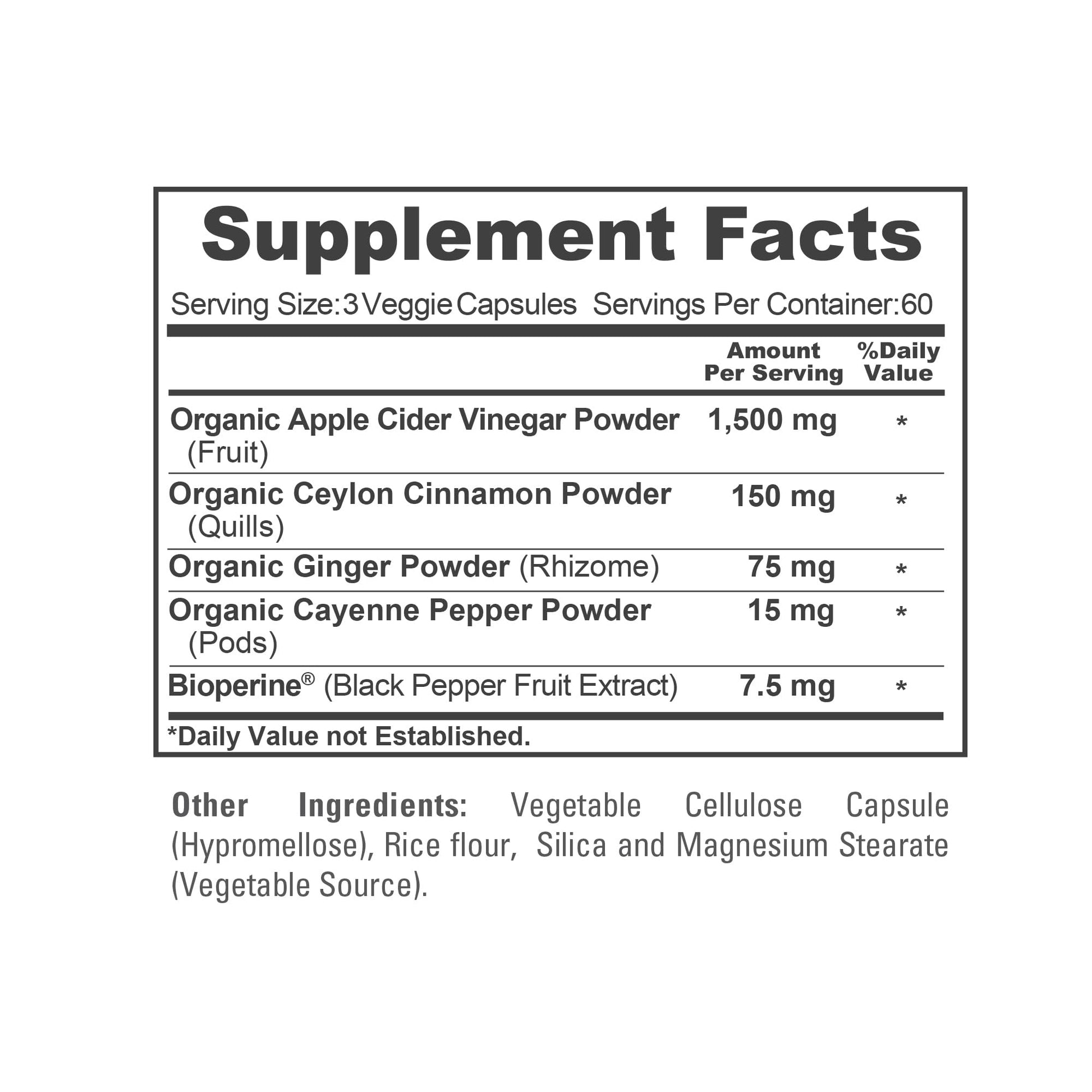 NusaPure Apple Cider Vinegar Complex 1500 mg 180 Veg Caps Suitable for Vegetarians and Vegans, Non-GMO - Maple Wellness Supplements