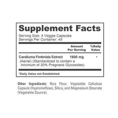 NusaPure Caralluma Fimbriata 1600mg - 180 Veggie Capsules (Non-GMO, Vegan) - Maple Wellness Supplements