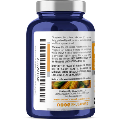 NusaPure Corn Silk Extract 3,000 mg per Caps - 200 Veggie Caps (100% Vegetarian, Non-GMO, Extract 20:1, Vegan) - Maple Wellness Supplements
