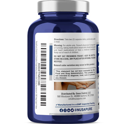 NusaPure Diosmin Complex 1,000mg per Serving 180 Veggie Caps (Non-GMO, Vegan) Citrus Aurantium - Maple Wellness Supplements