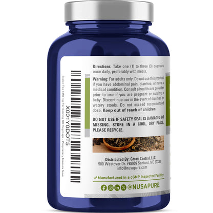 NusaPure Essiac Tea 1350 mg 180 Veggie Caps (Vegetarian, Non-GMO) - Maple Wellness Supplements