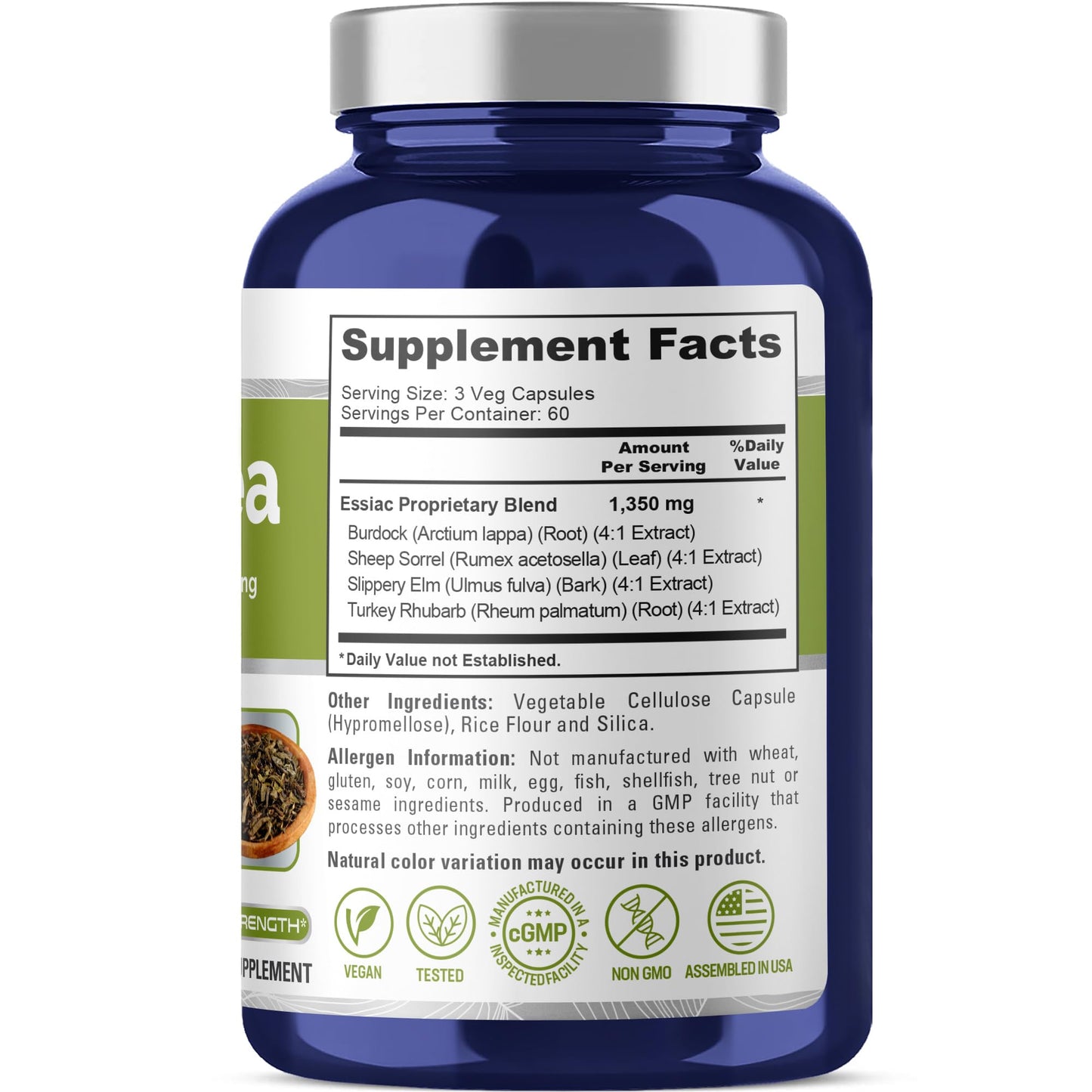 NusaPure Essiac Tea 1350 mg 180 Veggie Caps (Vegetarian, Non-GMO) - Maple Wellness Supplements