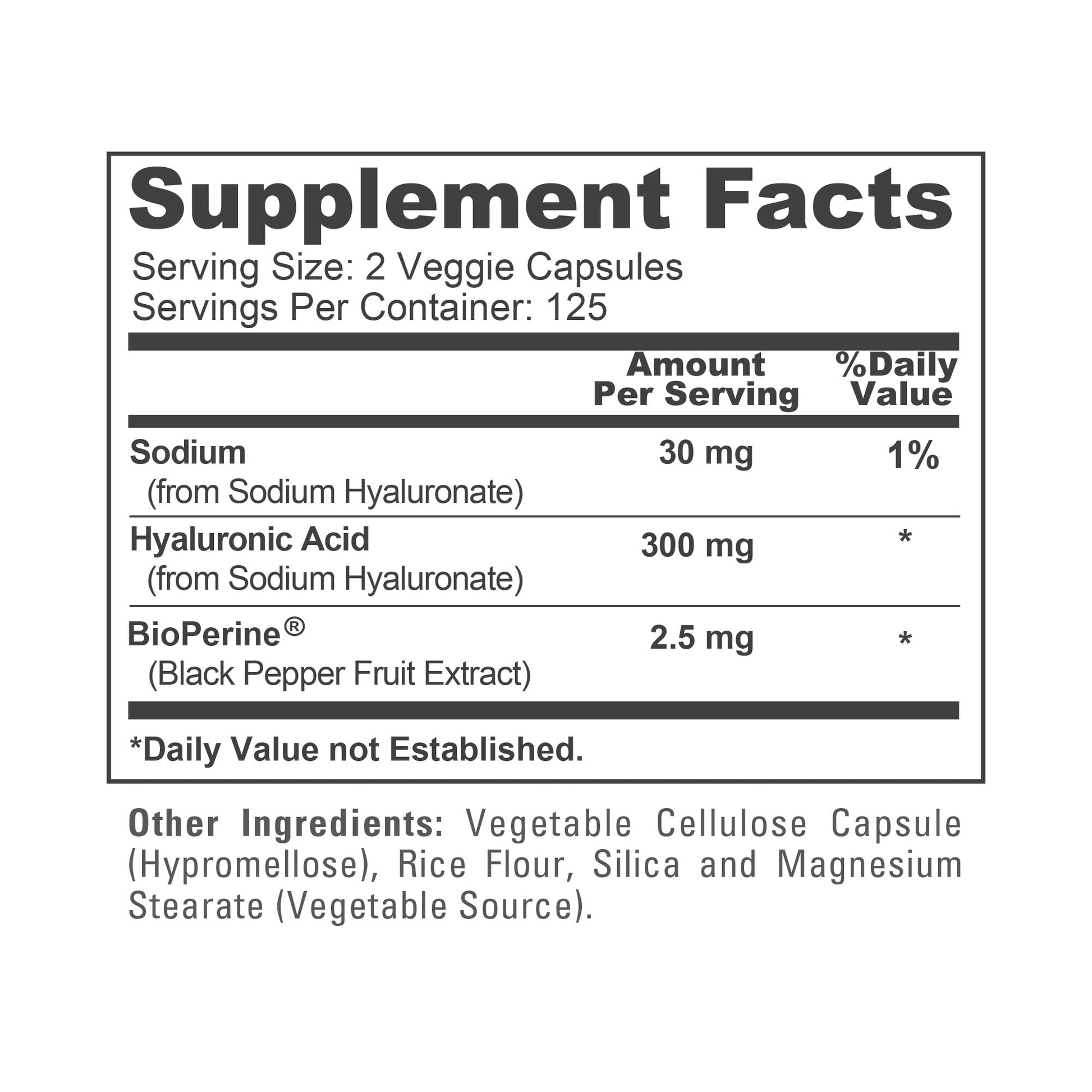 NusaPure Hyaluronic Acid 300mg 250 Veggie Capsules (Non-GMO, Vegan) - Maple Wellness Supplements