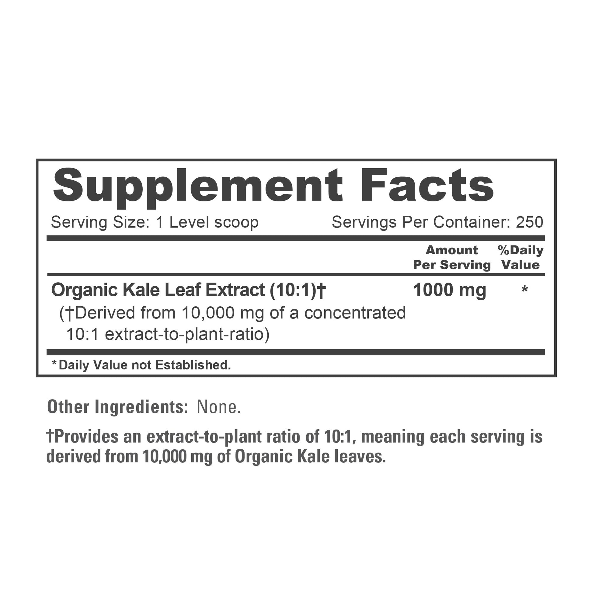 NusaPure Organic Kale Powder Extract 10:1 - Suitable for Vegetarian/Vegan, Non- GMO - 10,000 mg - 250 Capsules - Maple Wellness Supplements