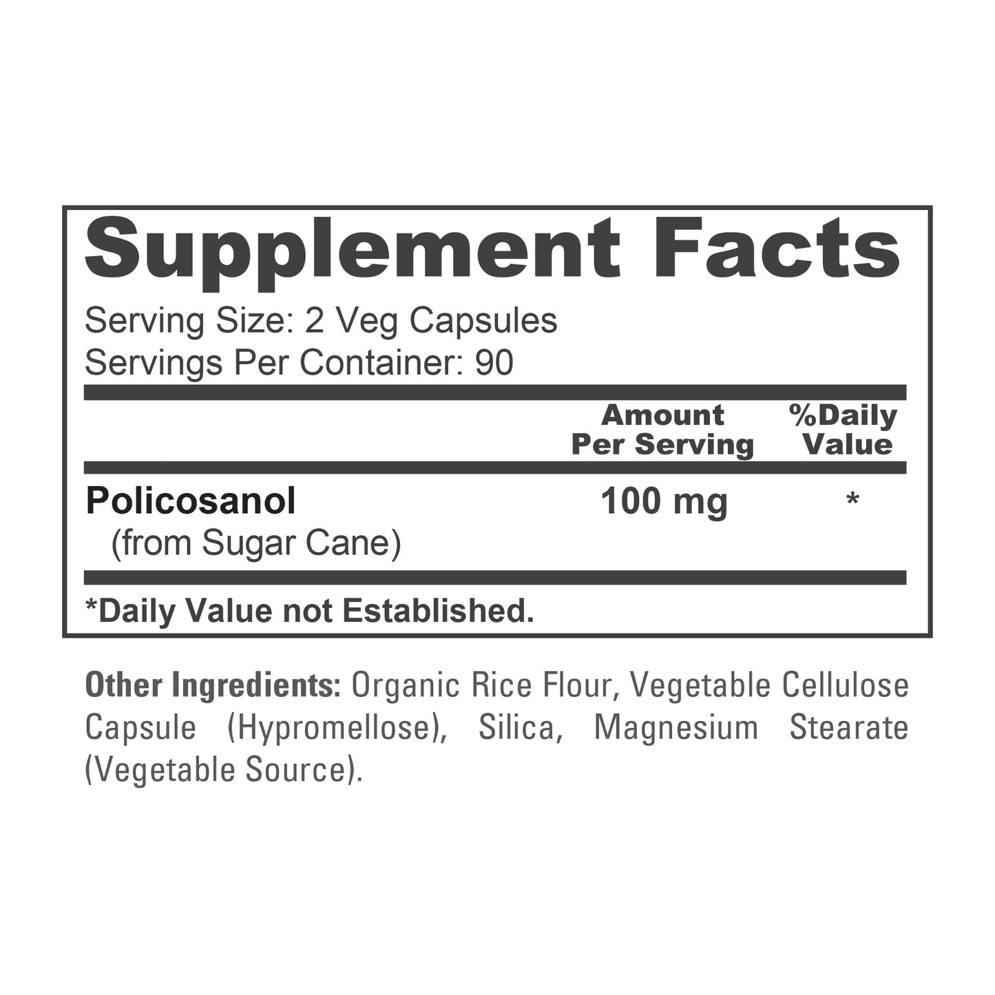 NusaPure Policosanol 100mg 180 Veggie Capsules (Vegan, Non-GMO) - Maple Wellness Supplements