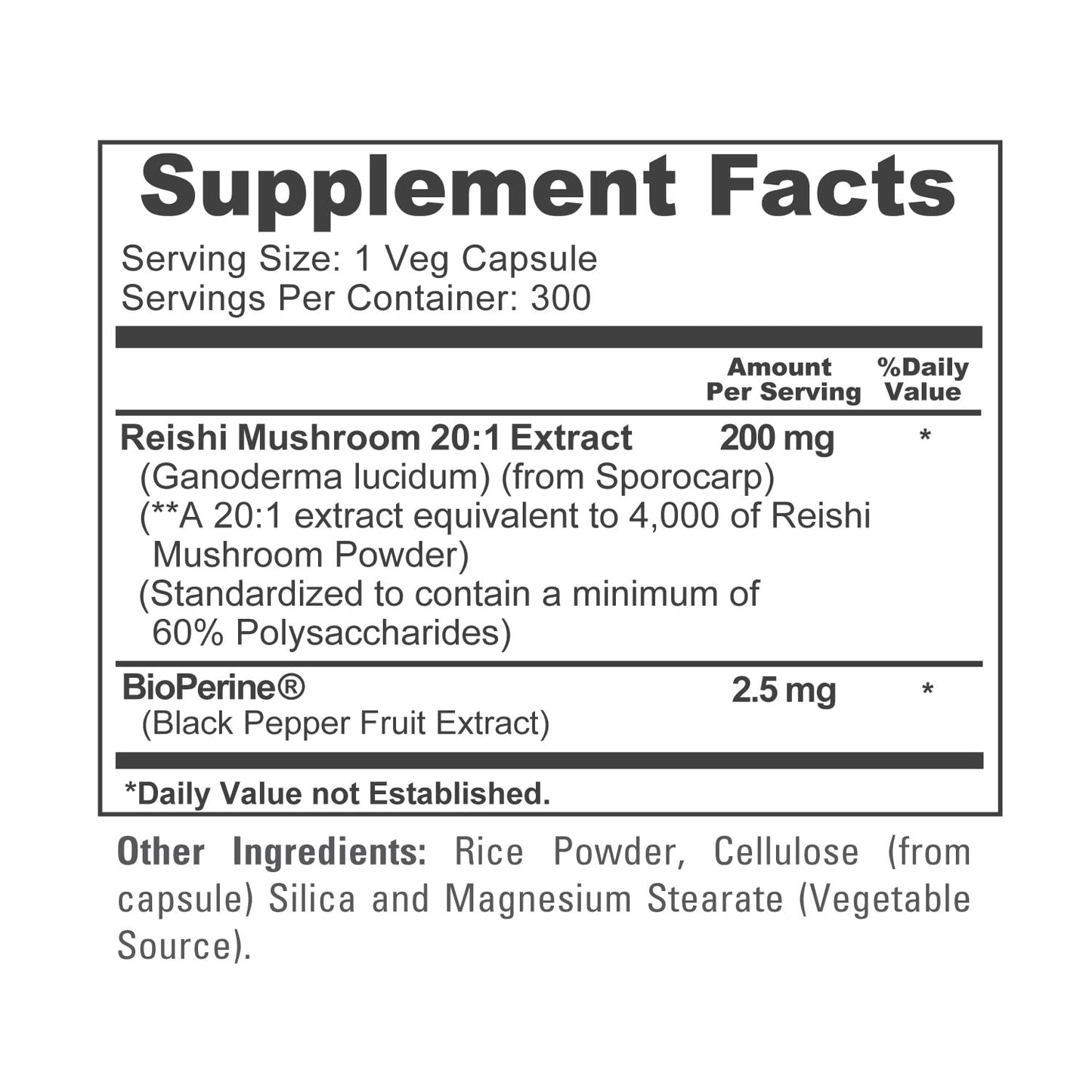 NusaPure Reishi Mushroom Extract 20:1 Extract, 200 mg Equivalent to 4000mg per Capsule 300 Veggie Caps Vegan, Non-GMO, Vegan - Maple Wellness Supplements