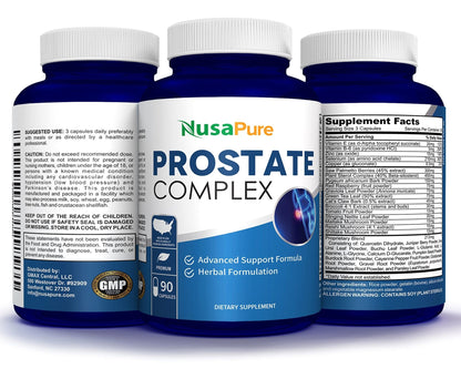 NusaPure Saw Prostate Palmetto Complex (Plant Sterol Complex, Nettle Root, Pygeum Bark, Graviola) - 90 Capsules - Maple Wellness Supplements