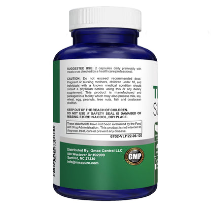 NusaPure Thyroid Support Supplement (Non-GMO) 120 caps, Ashwaganda, Iodine, Zinc, kelp, Vitamin B12, L-Tyrosine, Selenium, Copper - Maple Wellness Supplements