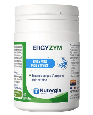 NUTERGIA Ergyzym : digestive enzymes - 40 capsules - Maple Wellness Supplements